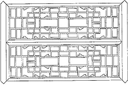 中式花纹镂空黑白图案