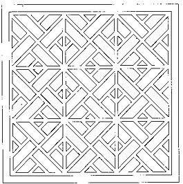方形花纹镂空黑白图案