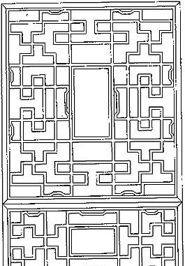 传统中式花纹镂空黑白图案