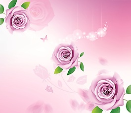 粉色玫瑰花朵移门装饰