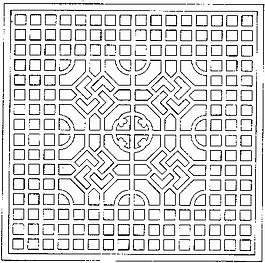 传统中式花纹镂空黑白图案
