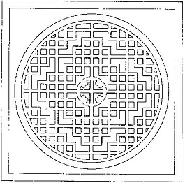 传统中式花纹镂空黑白图案