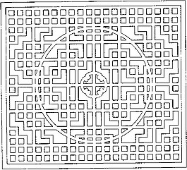 传统中式花纹镂空黑白图案