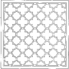 四叶草花纹镂空黑白图案