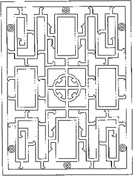 传统中式花纹镂空黑白图案