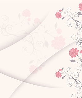 粉色手绘花朵移门装饰画