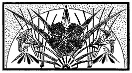 兰花中式图案花边黑白图