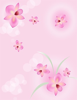 粉色手绘花朵移门装饰画