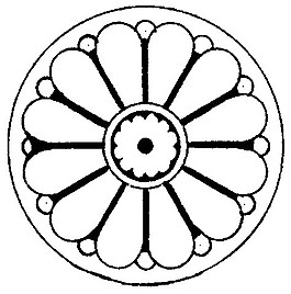 中式图案花边黑白图莲花