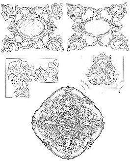 中式花纹建筑分层图