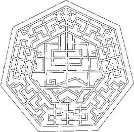 八角形花纹镂空黑白图案
