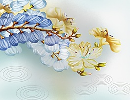 花朵室内瓷砖背景墙