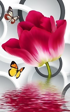 花朵蝴蝶背景墙素材