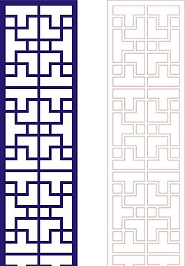 回形纹木雕镂空图