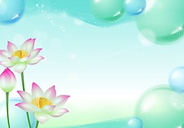 绿色荷花装饰画素材