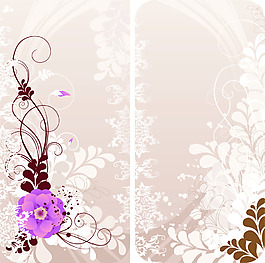 粉色系花卉图案背景矢量素材