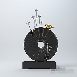 圆盘形状软装陈设品模型
