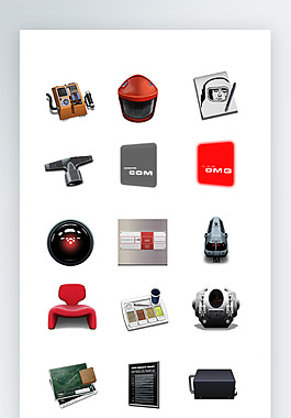 办公用品图标彩色写实图标素材png