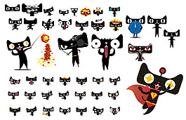 手绘卡通天猫元素