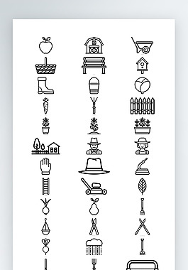 衣物图标黑白线稿图标素材png