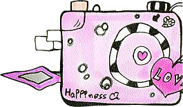 紫色爱心照相机素材图片