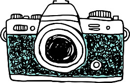 手绘照相机Png素材图片