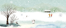 冬天梦幻节日淘宝全屏banner背景