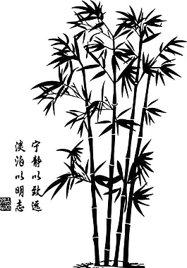 水墨竹子背景图玄关装饰画