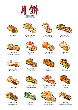 传统月饼元素图案