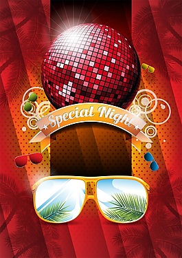 霓虹灯时尚海报设计矢量