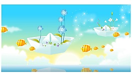 金鱼手绘风景