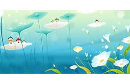 仙境卡通手绘风景
