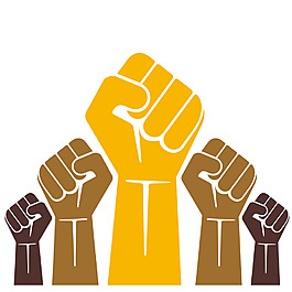 手绘线条拳头元素