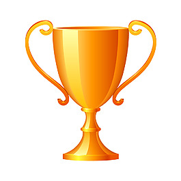 手绘金色奖杯元素