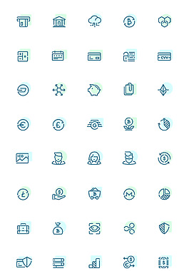 48枚金融科技元素图标sketch素材