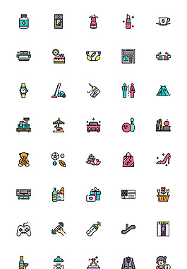 50枚购物中心元素图标sketch素材