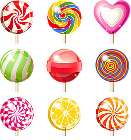 卡通棒棒糖元素图案
