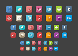42个网页社会生活图标icon设计