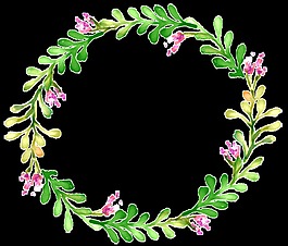 绿色水彩花环婚礼素材