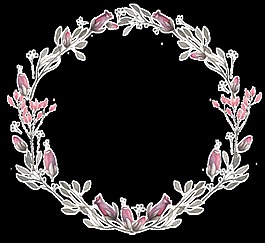 创意水彩花环婚礼素材