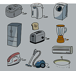 家居家用电器卡通图案