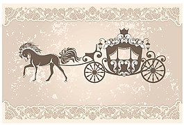 复古马车矢量背景素材