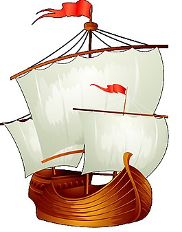 简约木船图案元素古风帆船图案元素中国风渔舟图案元素黑色木制古船
