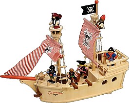 创意木质帆船模型图案