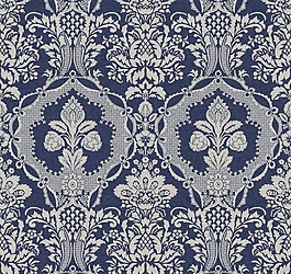 蓝色花卉纹理布艺壁纸图案图形图片展示