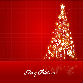 圣诞雪花树矢量素材