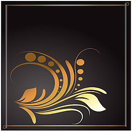 金色大气植物元素矢量素材