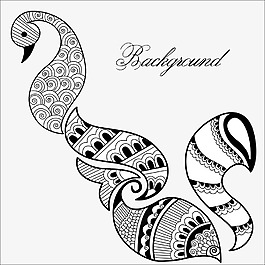 手绘精美图案矢量素材