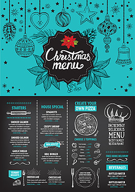 矢量西餐手绘菜单