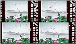 中国风水墨荷花视频素材